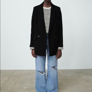 Zara Flowy Black Jacket Size M